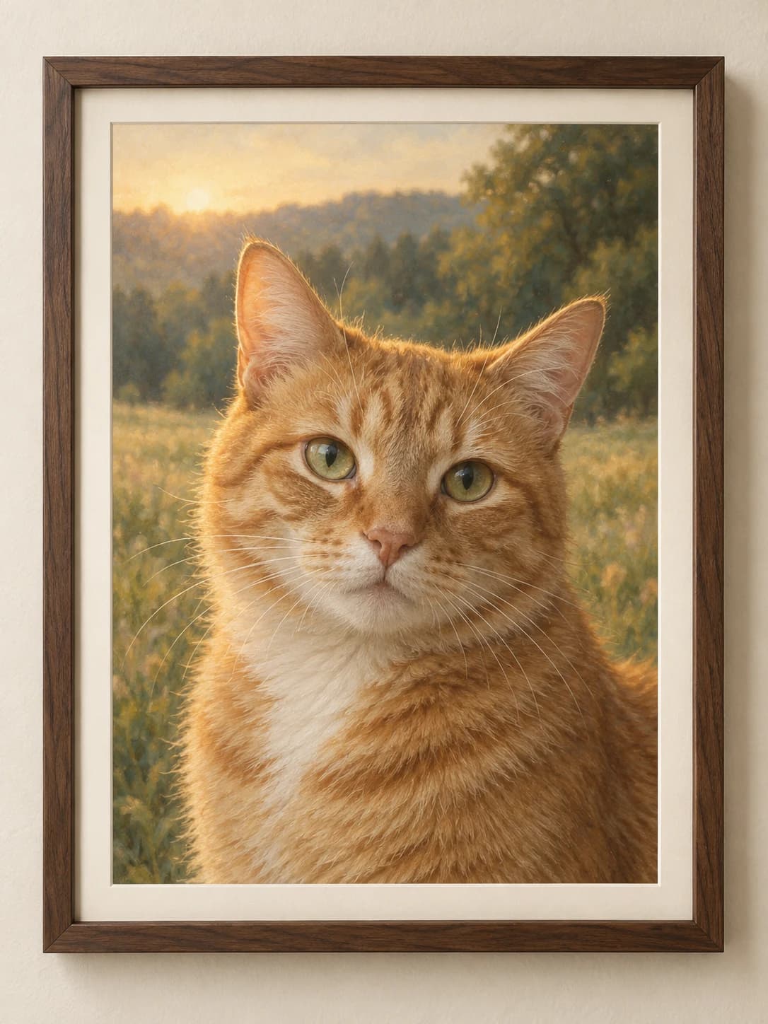 Rainbow Bridge framed pet portrait sample