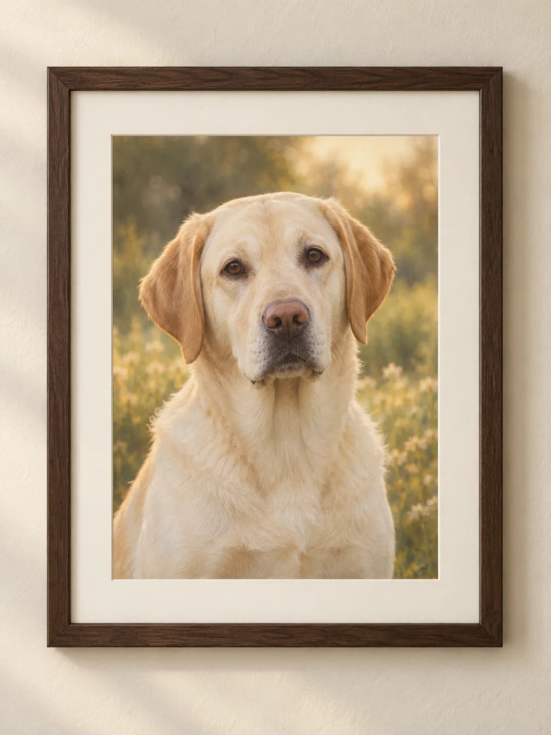 Rainbow Bridge framed yellow labrador portrait example