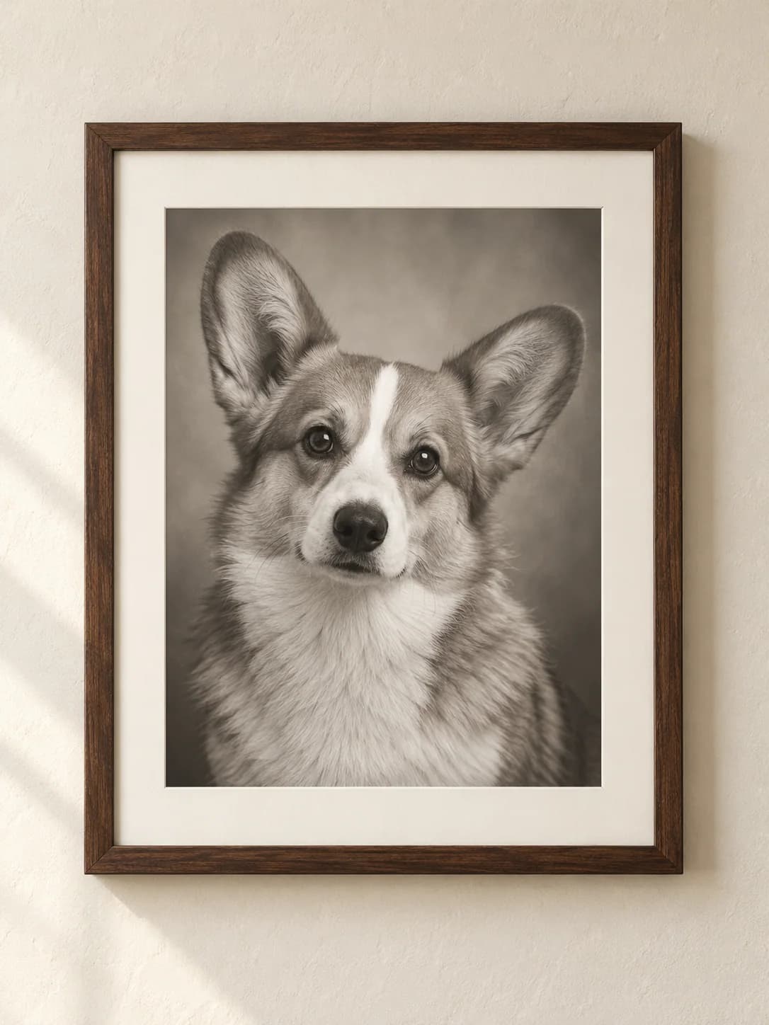 Forever in Our Hearts framed red corgi portrait example