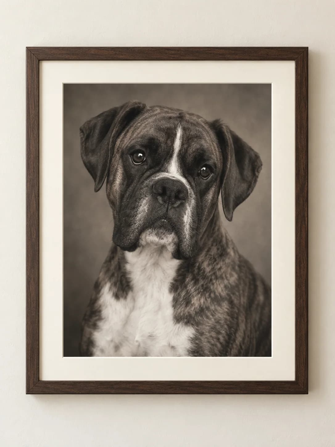 Forever in Our Hearts framed brindle boxer portrait example